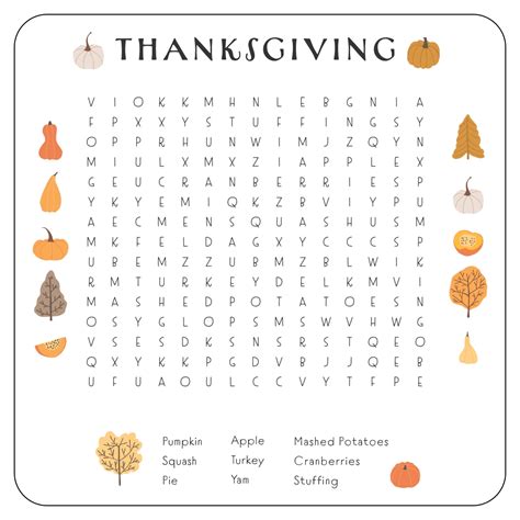 5 Best Thanksgiving Printable Word Searches 2nd Grade