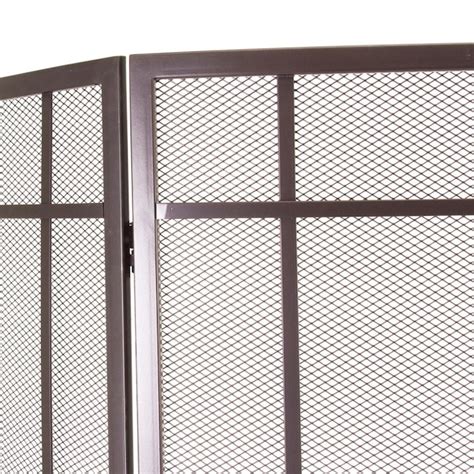 Pleasant Hearth 41 In Wenge Steel 3 Panel Craftsman Fireplace Screen In