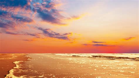 Beach Sky Clouds Sea Sunset Beauty Landscape Summer Wallpaper