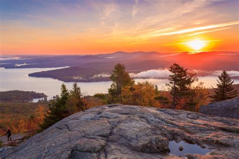 Hiking Down Mt Major At Sunrise