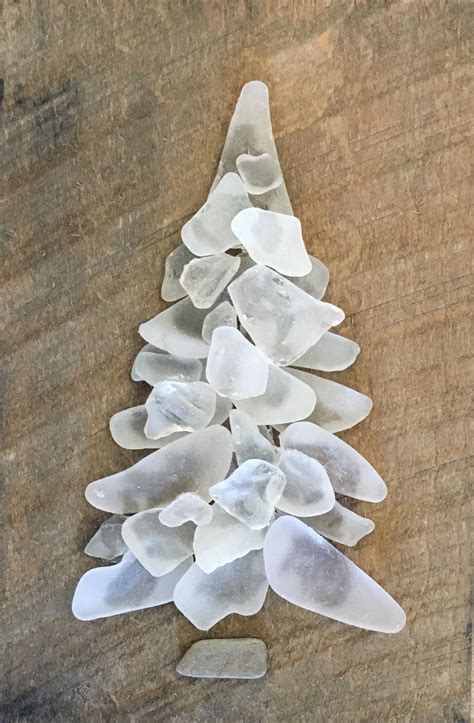 Original 5 1 2 X 8 White Beach Glass Tree On Salvage Wood Amy Lauria
