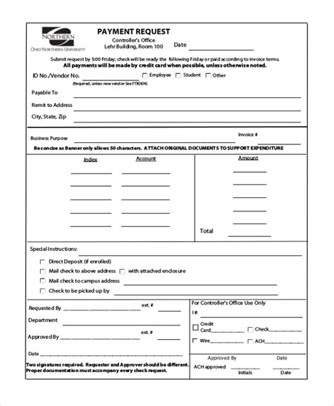 Free 11 Sample Check Request Forms In Pdf Ms Word Excel