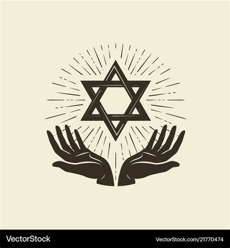 Star Of David Symbol Israel Or Judaism Emblem Vector Image