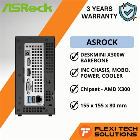 Asrock Deskmini X300w Barebone Amd Am4 Socket Cpu Pc Desktop Support