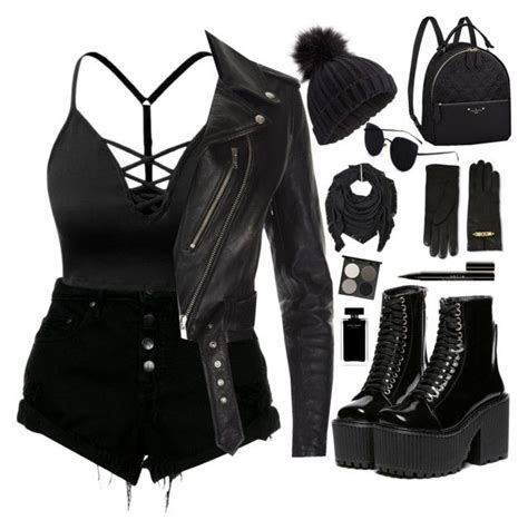 leather jacket ~ black 🖤 by elise the emo kitty on polyvore featuring nobody denim j tomson
