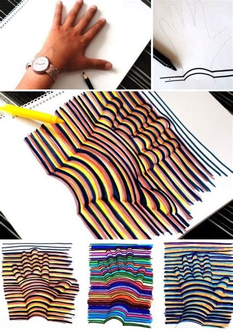 Ako Nakresliť 3d Ruku 3d 3d Hand Art And Outlines