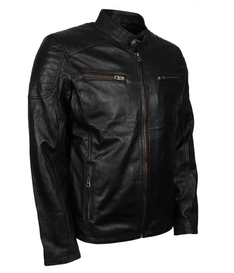 Mens Designer Black Genuine Leather Jacket Us Leather Mart