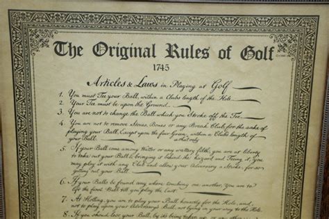 Lot Detail 1754 The Original Rules Of Golf Decorative Reproduction Piece Circa 1988