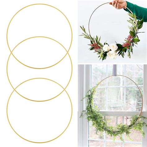 3X 10 PCS 12 Inch Metal Floral Hoop Centerpieces For Table Metal