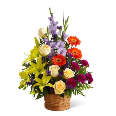 Purple & yellow dinner party. Cherished Sympathy Flowers Arrangement at Send Flowers