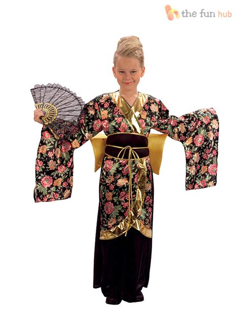 Geisha Kimono Girls Fancy Dress Japanese National Dress Kids Costume