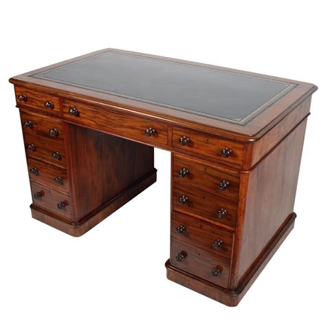 Antique Mahogany Desk | Victorian Pedestal Desk | Pedestal desk, Mahogany desk, Desk
