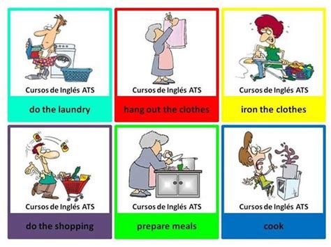 Flashcards Household Chores By Cursosdeinglesats Via Authorstream