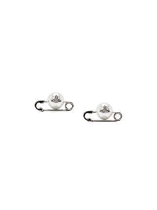 Vivienne Westwood Safety Pin Pearl Earrings Farfetch