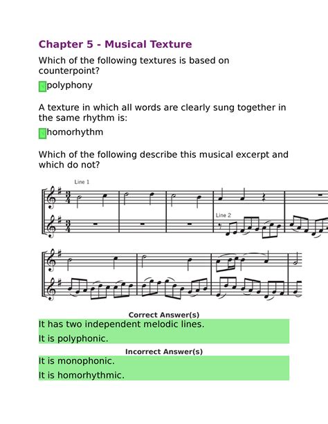 Chapter 5 Musical Texture Chapter 5 Musical Texture Which Of The