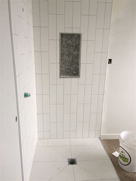 Vertical Subway Tile Double Offset With Hexagon Inset Brick Tiles