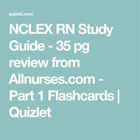 Nclex Rn Study Guide 35 Pg Review From Part 1