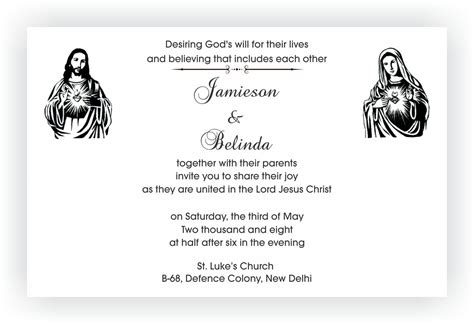 Christian Wedding Card Format Samples Of Christian Wedding Invitation
