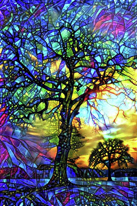 Trees Stained Glass Digital Art By Peggy Collins Pixels