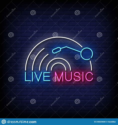 Live Music Neon Signs Style Text Vector Stock Vector Illustration Of