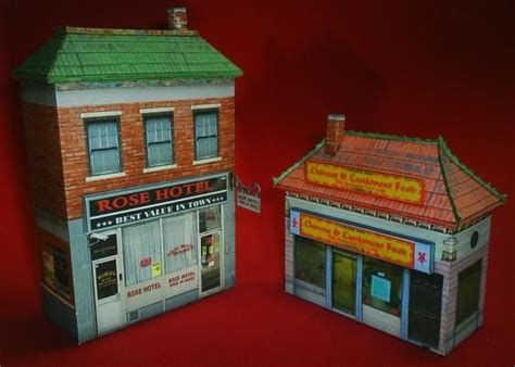 Rose Hotel And Chinese Restaurant Paper Models By Papermau Free