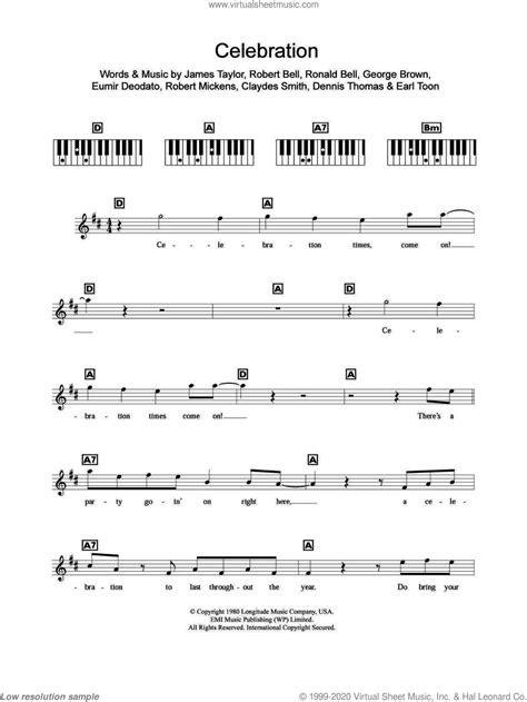 Gang Celebration Sheet Music For Piano Solo Chords Lyrics Melody