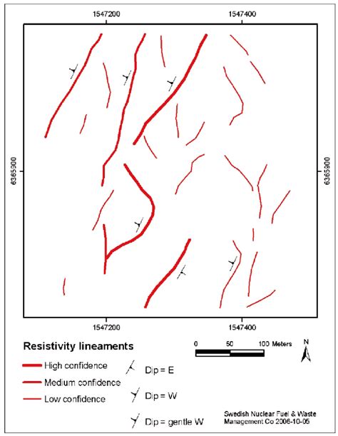 Interpreted Resistivity Lineaments From The Central Survey Area Line