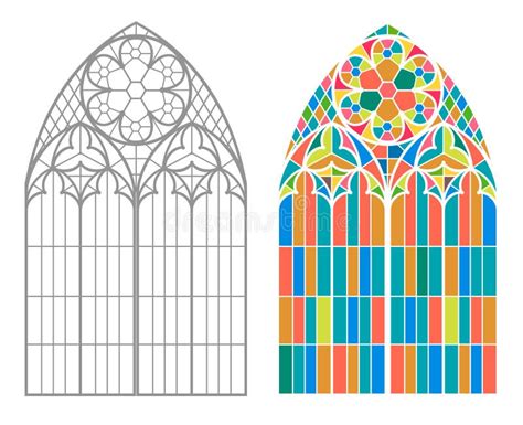 Vintage Gothic Background With Arch Outline Drawing Stock Vector