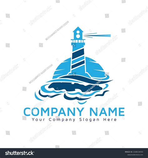 Lighthouse Sunset Logo Vector Illustration Symbol Stock Vector Royalty