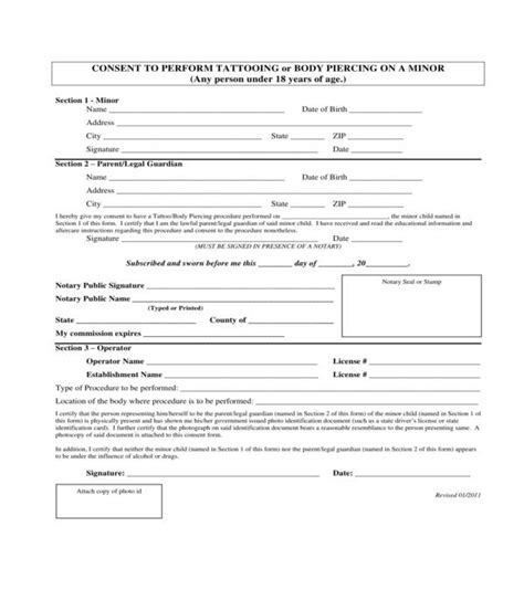 Free 12 Tattoo Consent Forms In Pdf