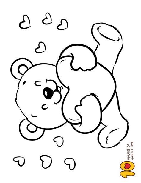 Teddy Bear Holding A Heart Coloring Page Teddy Bear Coloring Pages
