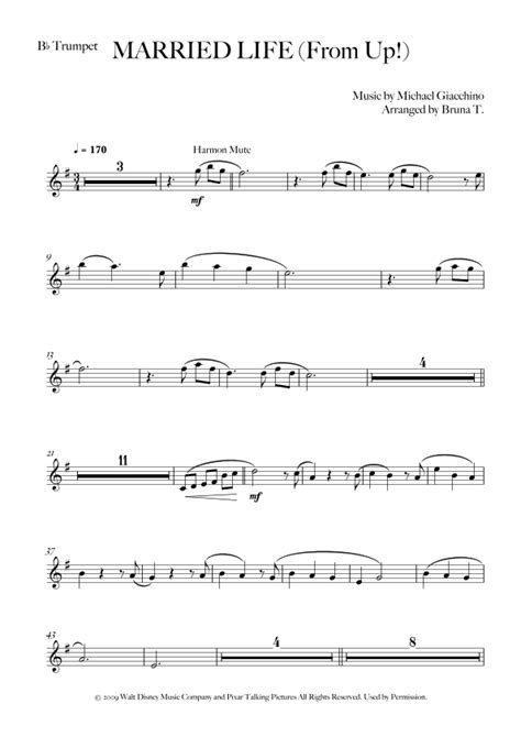 Married Life By Michael Giacchino Trumpet Solo Digital Sheet Music