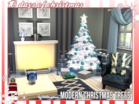 Modern Christmas Trees By Waterwoman At Akisima Sims 4 Updates