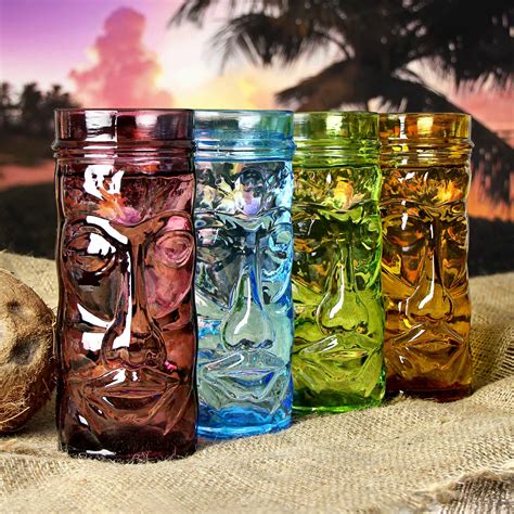 Coloured Glass Tiki Mugs For Cocktails Buy At Drinkstuff