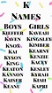 K Names | Best character names, Name inspiration, Writing inspiration ...