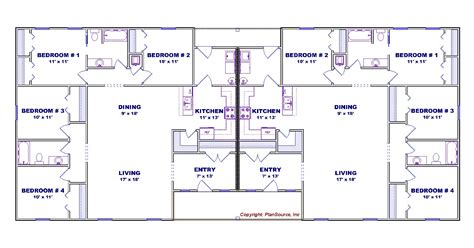 Four Bedroom Duplex Floor Plan Floorplansclick