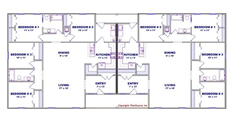 All house plans and images on dfd websites are protected under federal and international copyright law. 4 Bedroom duplex house plan J0602-13d | PlanSource, Inc