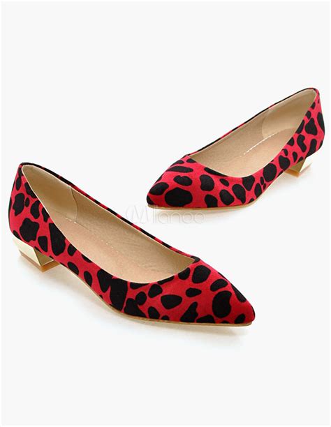 Leopard Print Pointed Toe Flats For Women
