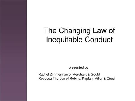 Ppt The Changing Law Of Inequitable Conduct Powerpoint Presentation Free Download Id