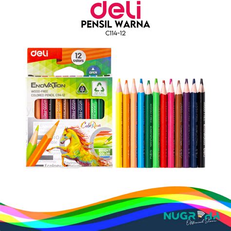 Jual Deli Pensil Warna 12 Warna Pendek C11412 Shopee Indonesia