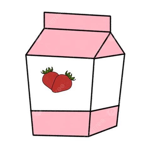 Strawberry Milk Milk Pink Strawberries Png Transparent Clipart Image