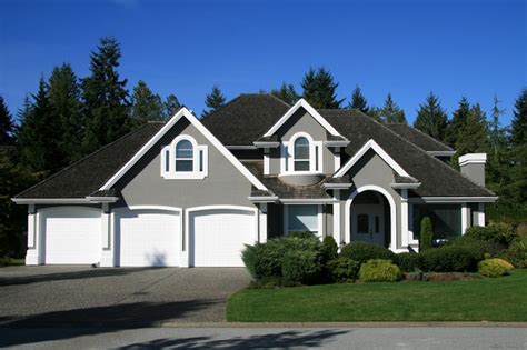 Buy grey paint at screwfix.com. gorgeous grey exterior: grey with white trim and dark roof ...