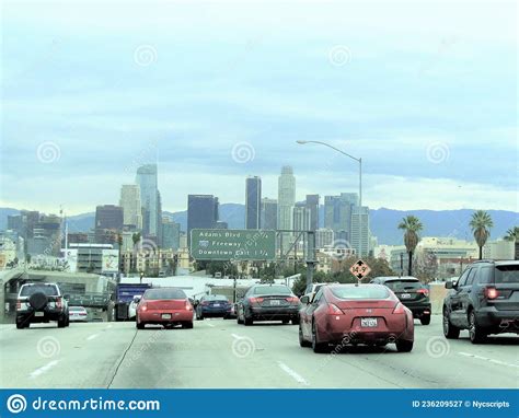 Downtown Los Angeles California Traffic Editorial Photography Image
