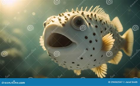 Fish In Aquarium Blowfish Or Puffer Fish Underwater In The Ocean At