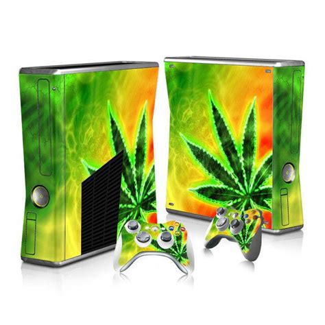 Game Accessories Cool Weed Skin Sticker Protector And 2 Controller