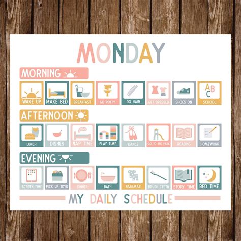 Kids Daily Routine Chart Cards Homeschool Routines Etsy