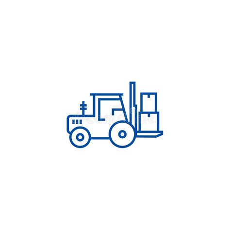 Loader Truck Line Icon Concept Loader Truck Flat Vector Symbol Sign