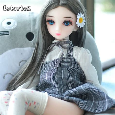 estartek 1 3 high quality sexy soft tpe silicone doll 65cm lovely anime head sky with small