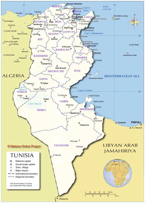 Carte Tunisie Voyages Cartes
