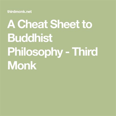 A Cheat Sheet To Buddhist Philosophy Buddhist Philosophy Philosophy